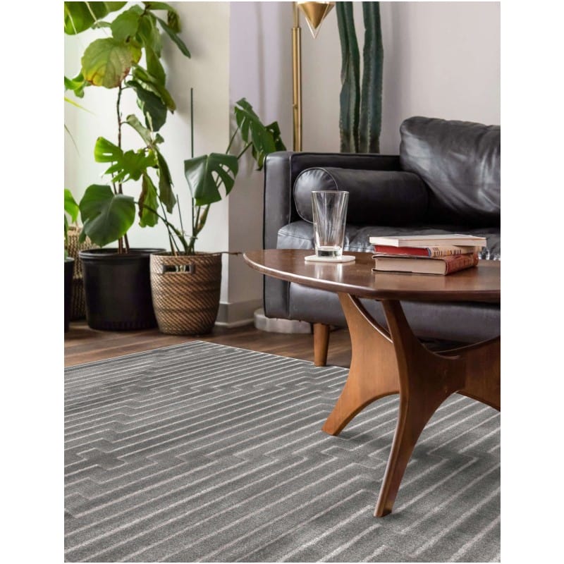 Tapete Anna de Lineas Gris y Plata