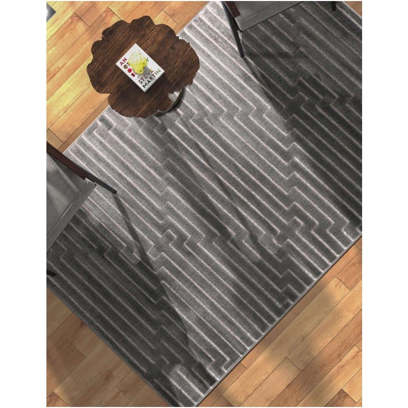 Tapete Anna de Lineas Gris y Plata