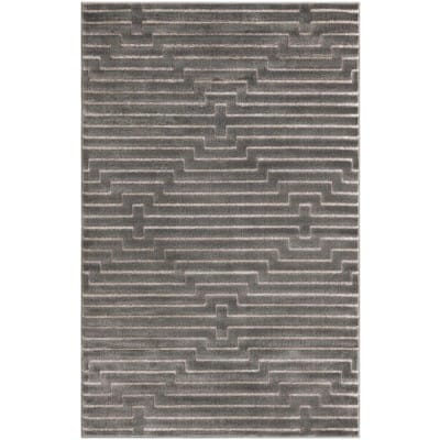 Tapete Anna de Lineas Gris y Plata