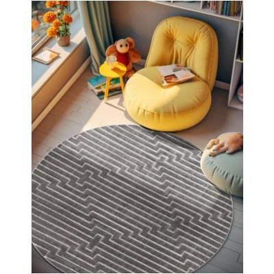 Tapete Anna de Lineas Gris y Plata