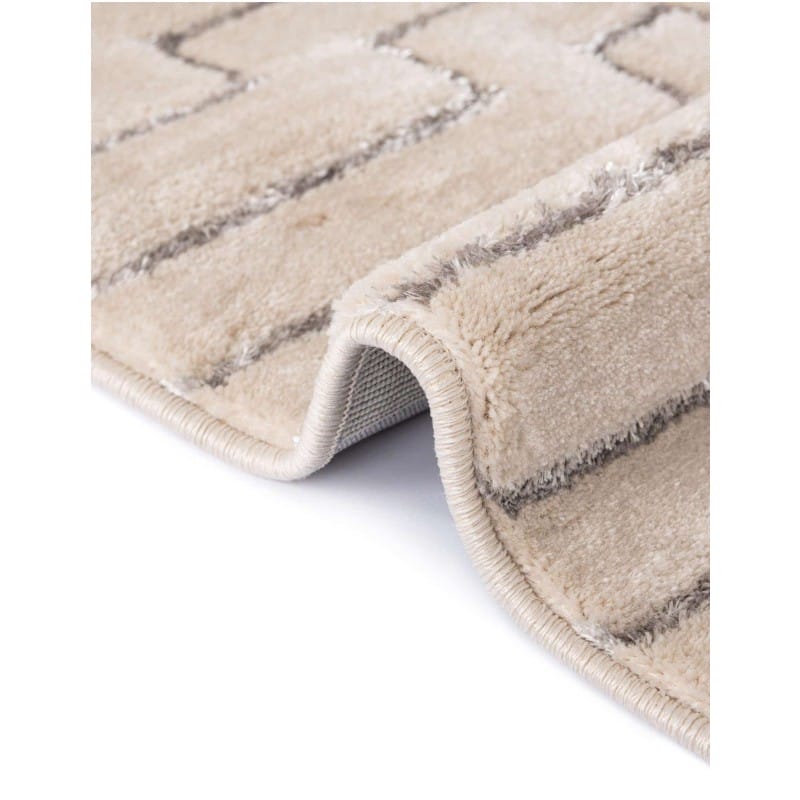 Tapete Anna de Lineas Blanco y Plata