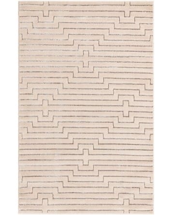 Tapete Anna de Lineas Blanco y Plata