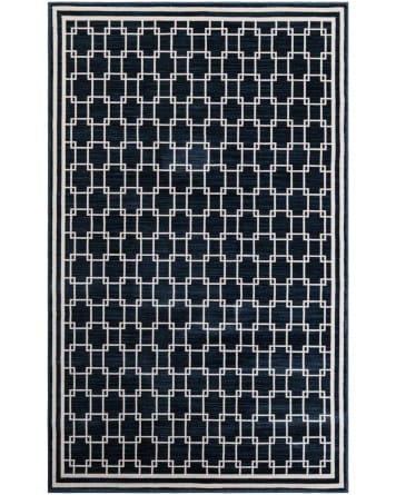Tapete Christie Enrejado Cuadrado en Azul Marino