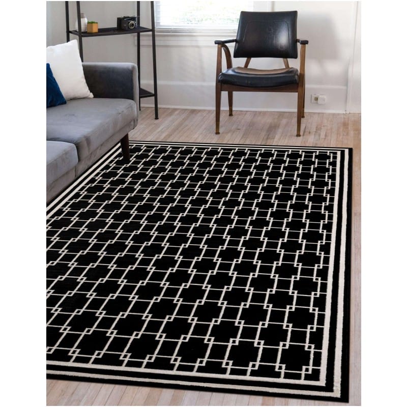 Tapete Christie Enrejado Cuadrado en Negro