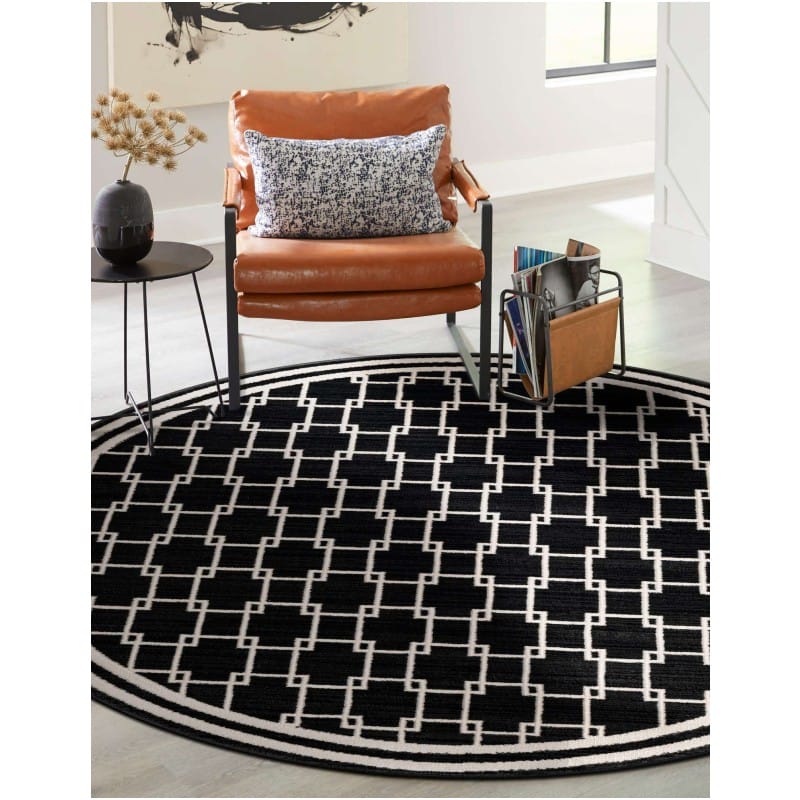 Tapete Christie Enrejado Cuadrado en Negro