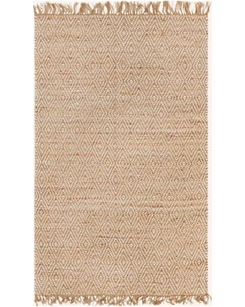 Tapete de Algodón y Yute de Rombos en Natural