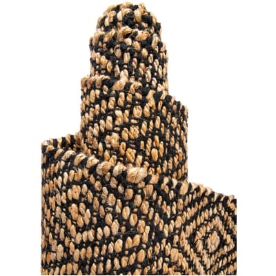 Tapete de Algodón y Yute de Rombos en Negro y Natural