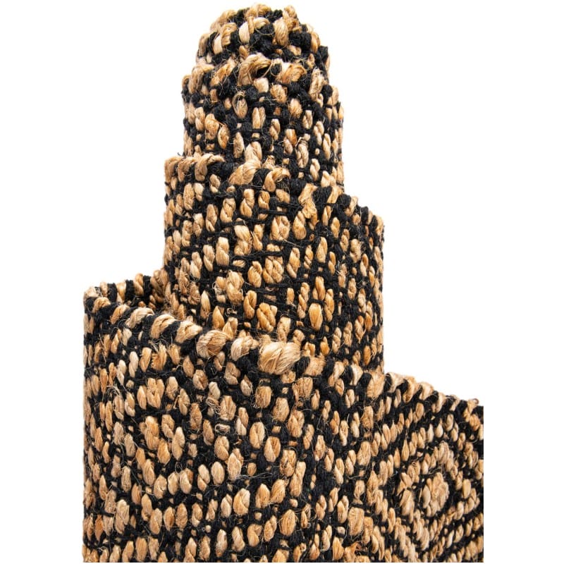 Tapete de Algodón y Yute de Rombos en Negro y Natural