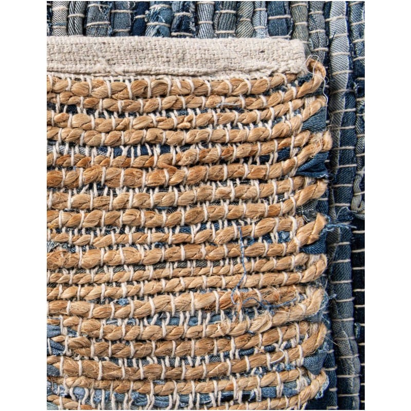 Tapete Borde Mezclado en Azul y Natural