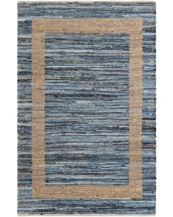 Tapete Borde Mezclado en Azul y Natural