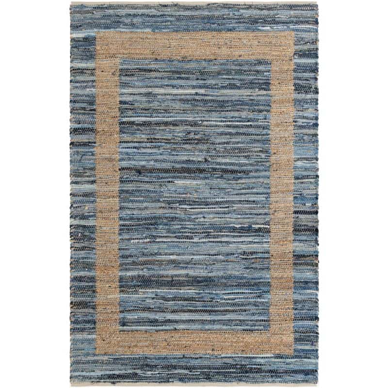 Tapete Borde Mezclado en Azul y Natural