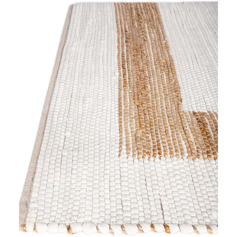 Tapete Borde Mezclado en Blanco y Natural