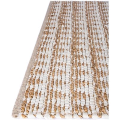 Tapete Trenzado Natural en Triangulos Blancos y Natural