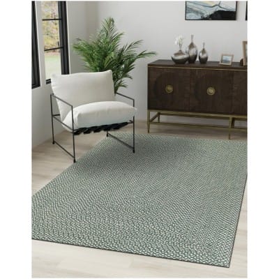 Tapete de Yute Trenzado Escoces en Verde