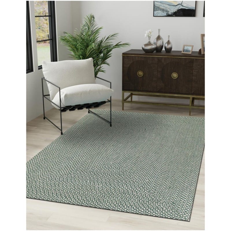 Tapete de Yute Trenzado Escoces en Verde