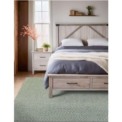 Tapete de Yute Trenzado Escoces en Verde