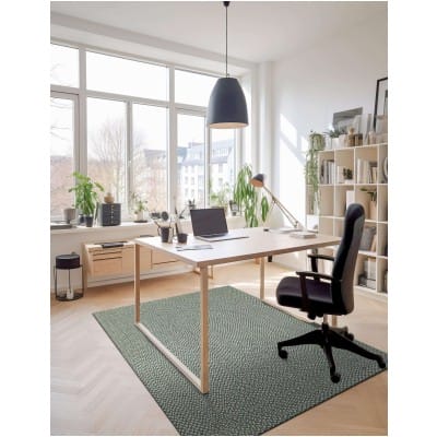 Tapete de Yute Trenzado Escoces en Verde