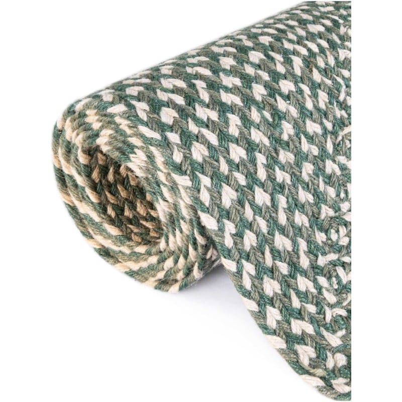 Tapete de Yute Trenzado Escoces en Verde