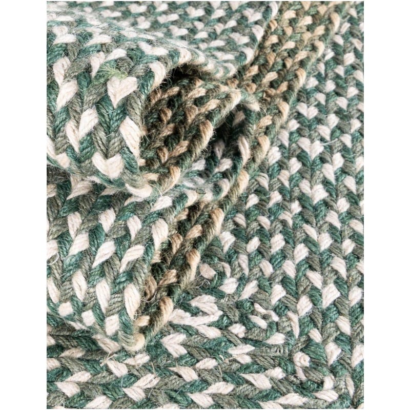 Tapete de Yute Trenzado Escoces en Verde