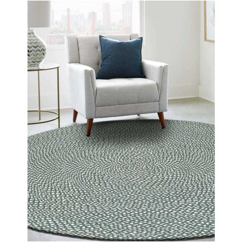 Tapete de Yute Trenzado Escoces en Verde