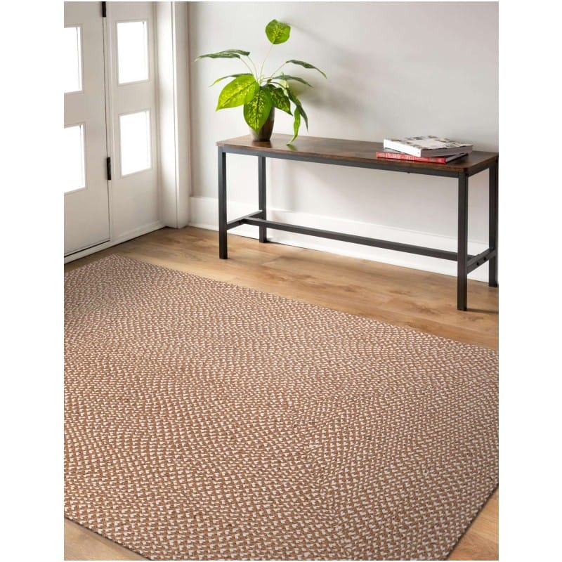 Tapete de Yute Trenzado Escoces en Café