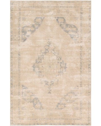 Tapete Periodo de Medallón en Beige y Gris